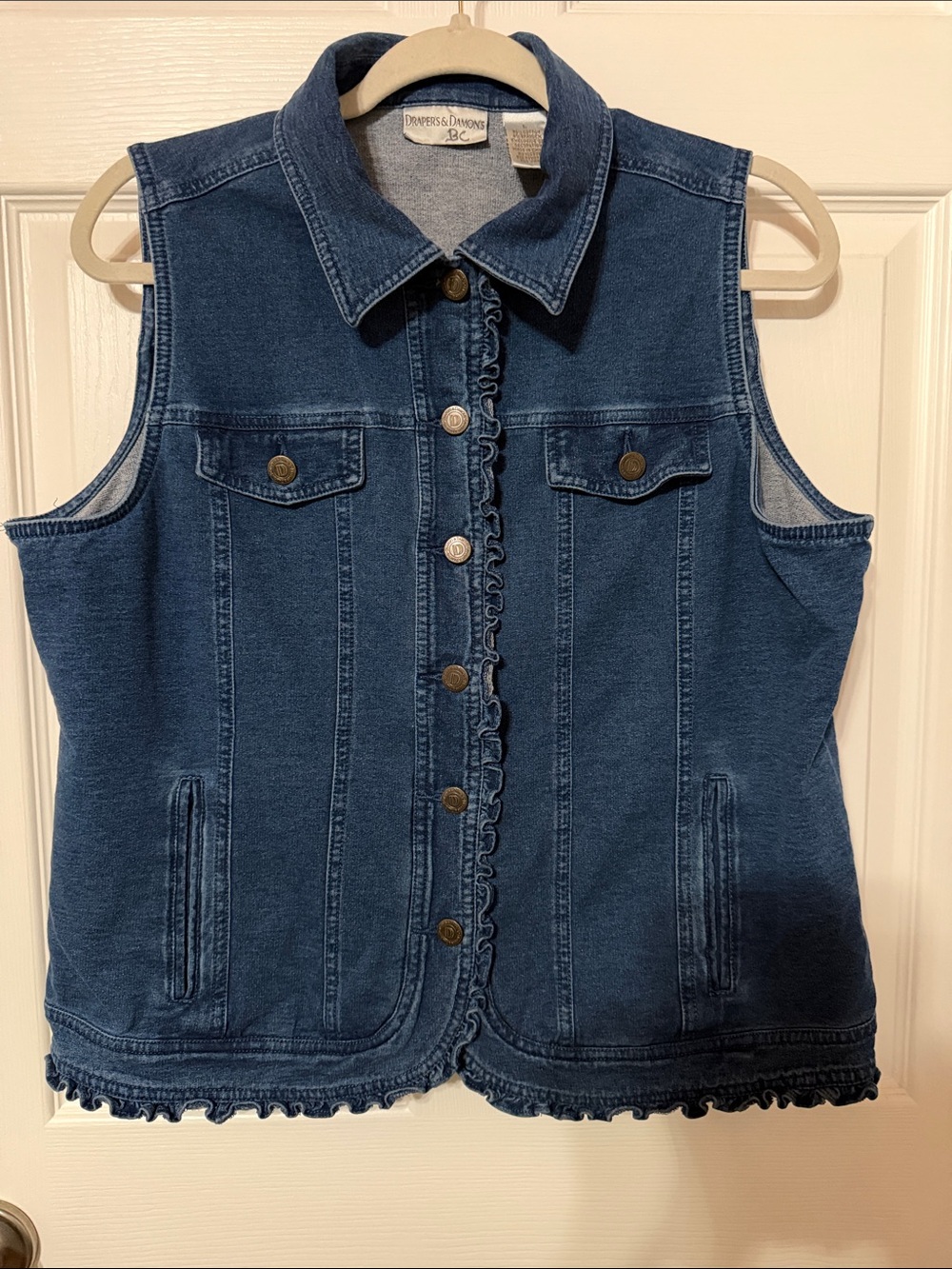 Draper's % Damon's Ruffle-Trim Denim Vest